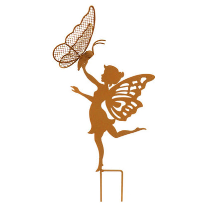 Solar Fairy Stake Light Garden Decor Girl Dog Boy Silhouette Umbrellla Toadstool