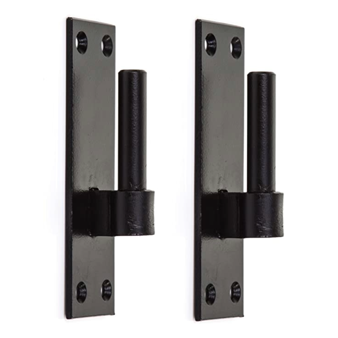 2 crochets de portail robustes pour supports de charnière de portail à bande, goupille de 16 mm, noir