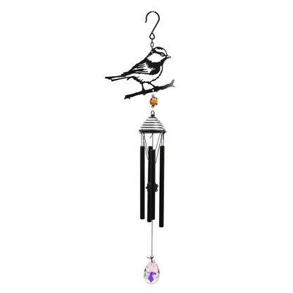 Silhouette Blue Tit Wind Chime - Black