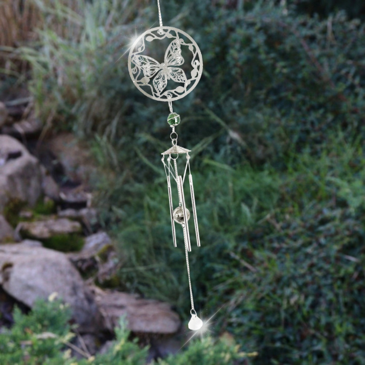 Tesco JPG version for Stainless Steel Hanging Wind Chime - 55cm Outdoor Metal Garden Chime Patio Decor