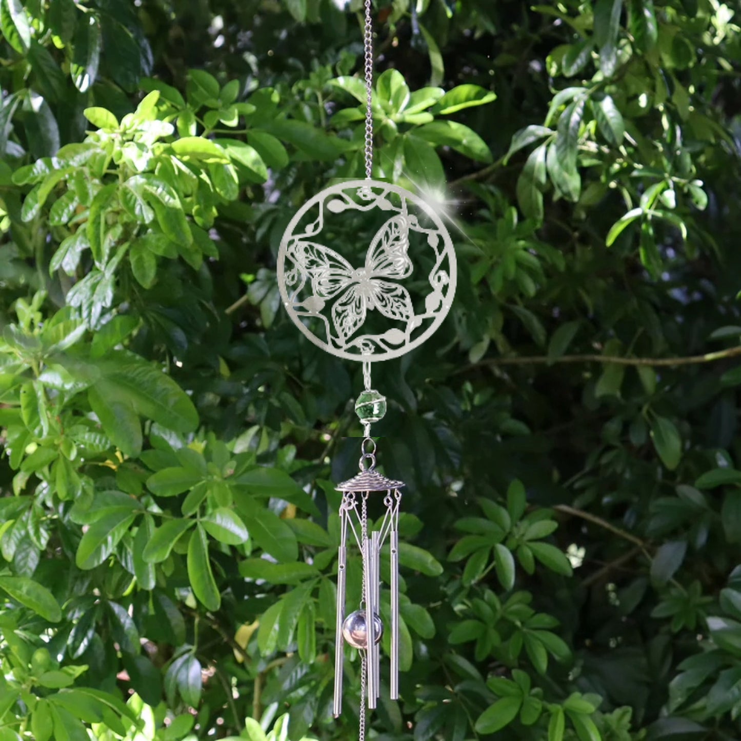 Tesco JPG version for Stainless Steel Hanging Wind Chime - 55cm Outdoor Metal Garden Chime Patio Decor