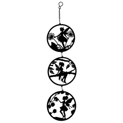 Fairy Hanging Silhouette Trio Spinner - Metal Black