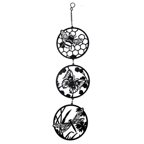 Bee Butterfly Dragonfly Trio Spinner - Metal Black