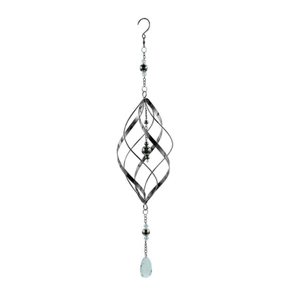 Stainless Steel Spiral Wind Spinner Single/Double/Triple Outdoor Kinetic Hanging Metal Garden Ornament