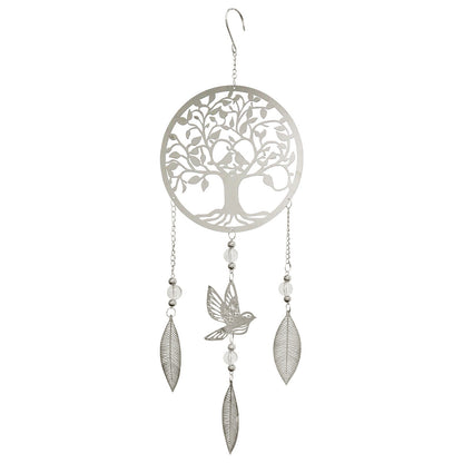 Stainless Steel Hanging Dreamcatcher - Tree of Life Outdoor Spinning Garden Decor