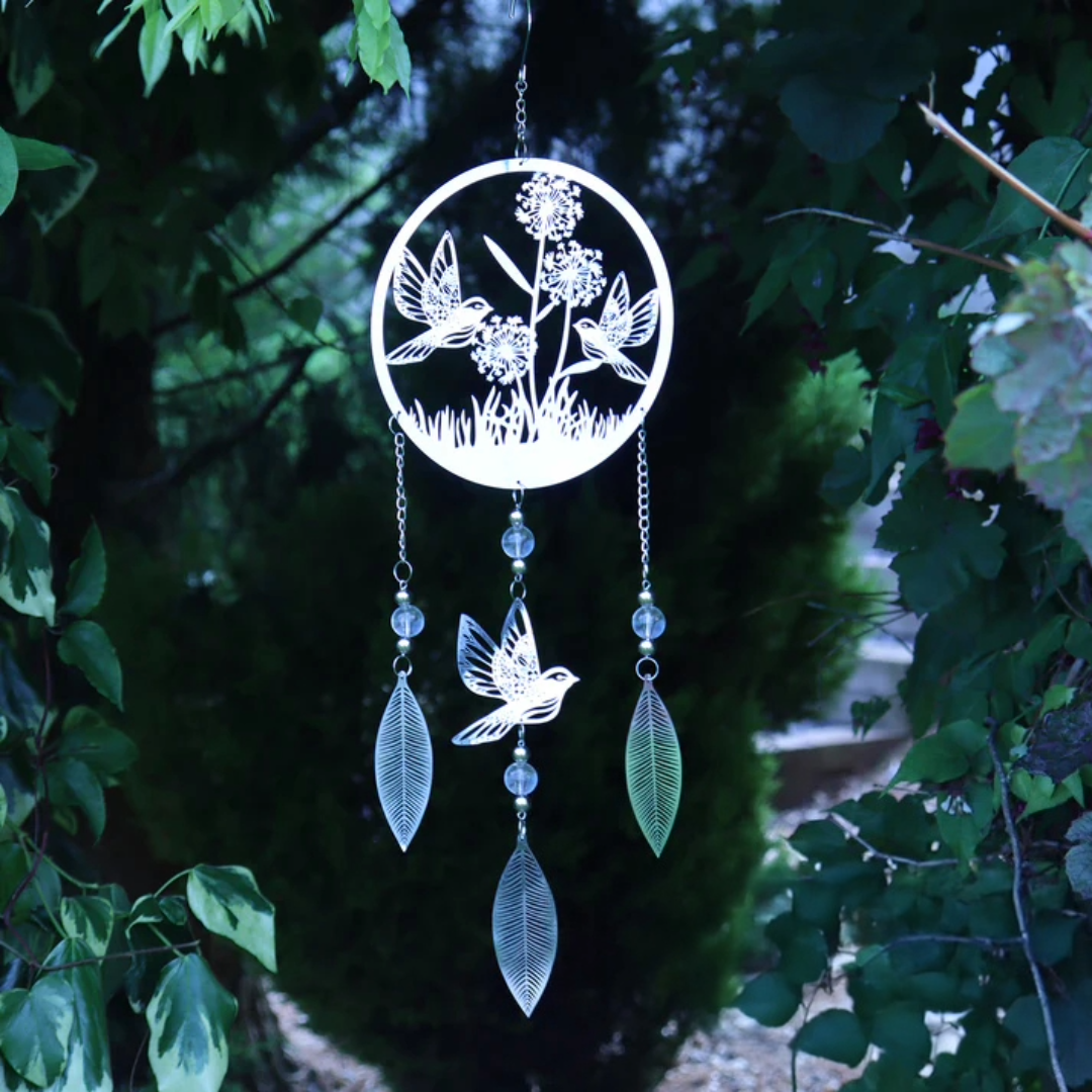 Stainless Steel Hanging Dreamcatcher - Bird Outdoor Spinning Garden Decor
