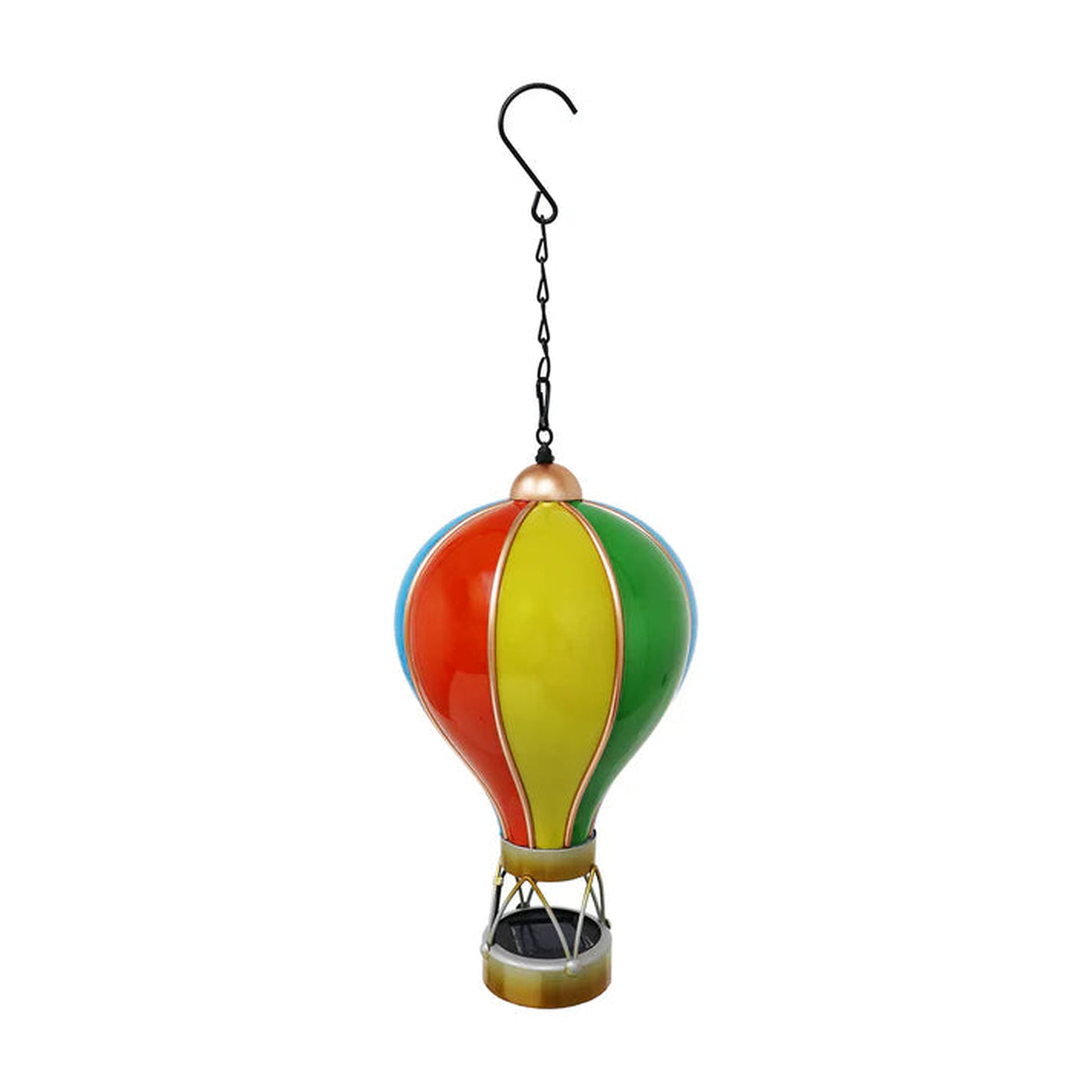 Rainbow Solar Hot Air Balloon - Outdoor Hanging LED Light for Garden, Patio & Porch Décor - 45cm x 14cm x 14cm