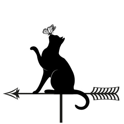 Metal Cat Silhouette Weathervane