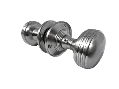 Boutons de porte cannelés à mortaise robustes - Satin 64 mm