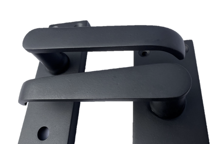 Door Handles Straight Bath Lock Handle - Matt Black 150 x 40mm