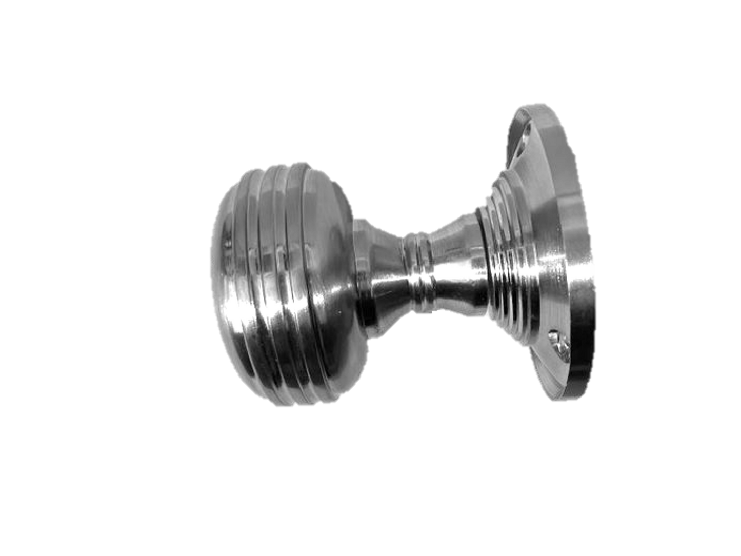 Boutons de porte cannelés à mortaise robustes - Satin 64 mm
