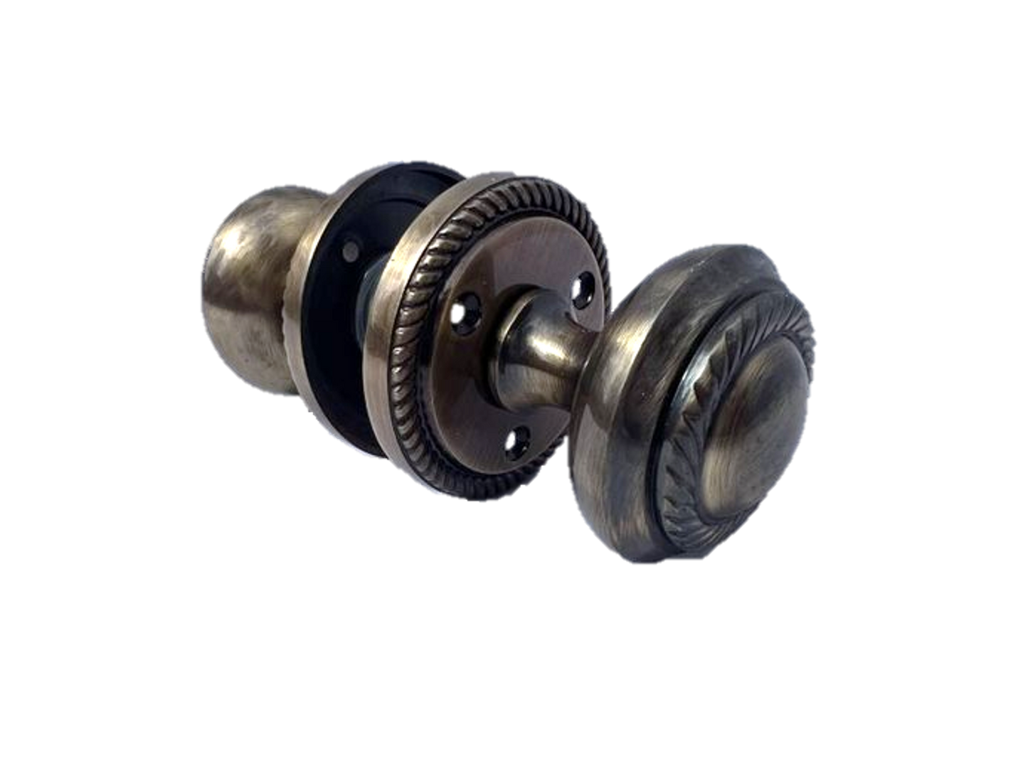 Door Knobs Round Georgian Roped Mortice Knob - Antique 62mm