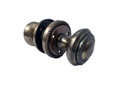 Door Knobs Round Georgian Roped Mortice Knob - Antique 62mm