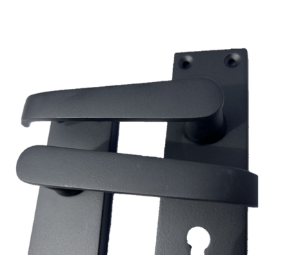 Door Handles Victorian Straight Lock Handle - Matt Black 150 x 40mm