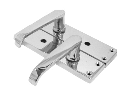 Door Handles Straight Bath Lock Handle - Chrome 150 x 40mm