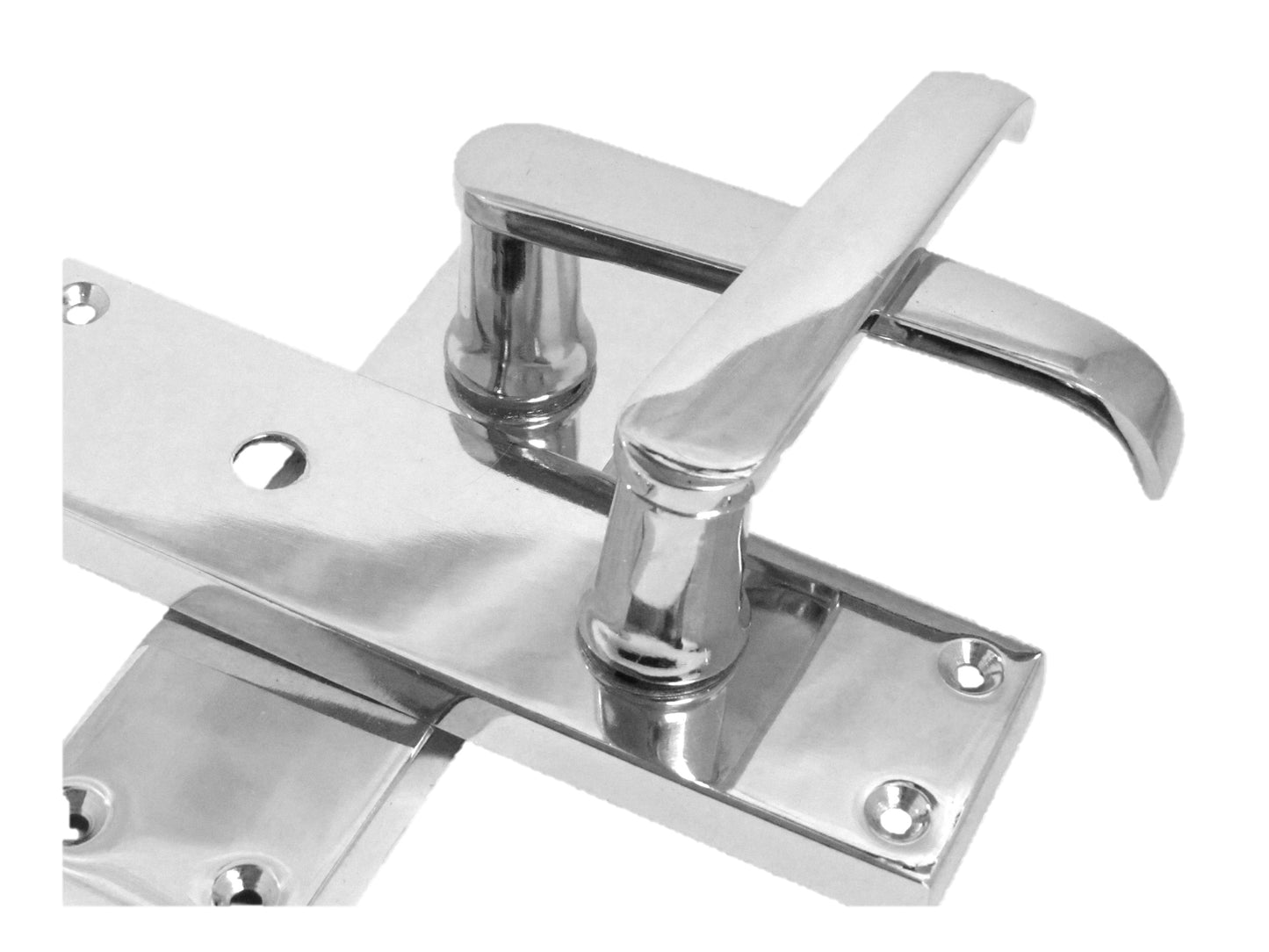 Door Handles Straight Bath Lock Handle - Chrome 150 x 40mm