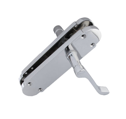 Epsom Door Handle Latch Victorian Scroll Lever - Chrome