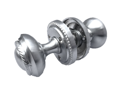 Boutons de porte intérieurs satinés, mortaise, corde géorgienne, diamètre 63 mm, rosace 50 mm