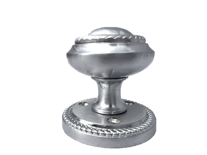Boutons de porte intérieurs satinés, mortaise, corde géorgienne, diamètre 63 mm, rosace 50 mm