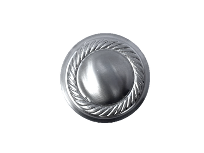 Door Knobs Round Georgian Roped Mortice Knob - Silver Satin 62mm