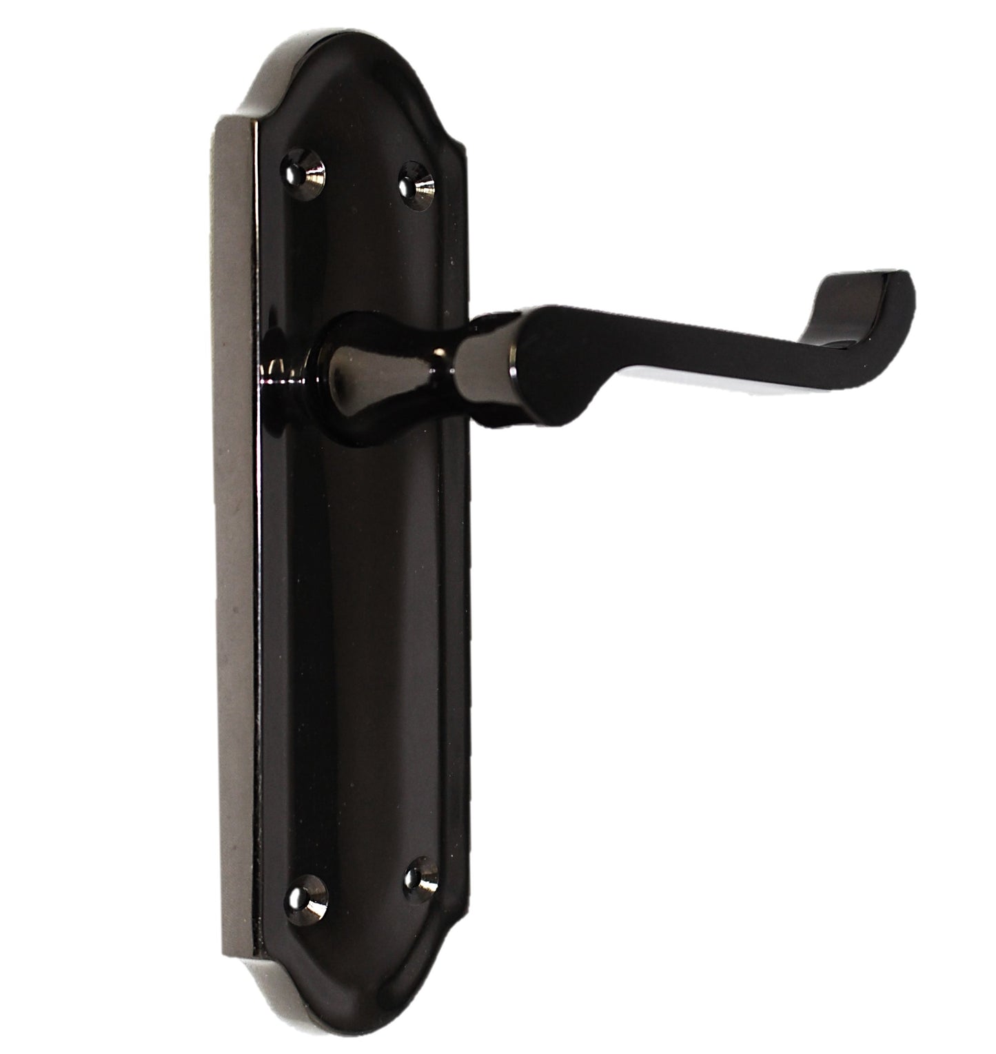 Poignées de porte Ashford en nickel noir, loquet en laiton, levier à défilement, 1/4/6 paires