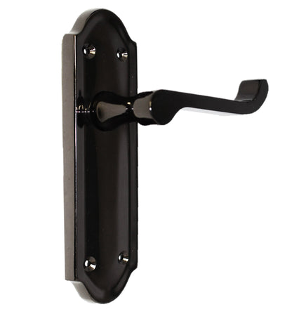 Poignées de porte Ashford en nickel noir, loquet en laiton, levier à défilement, 1/4/6 paires