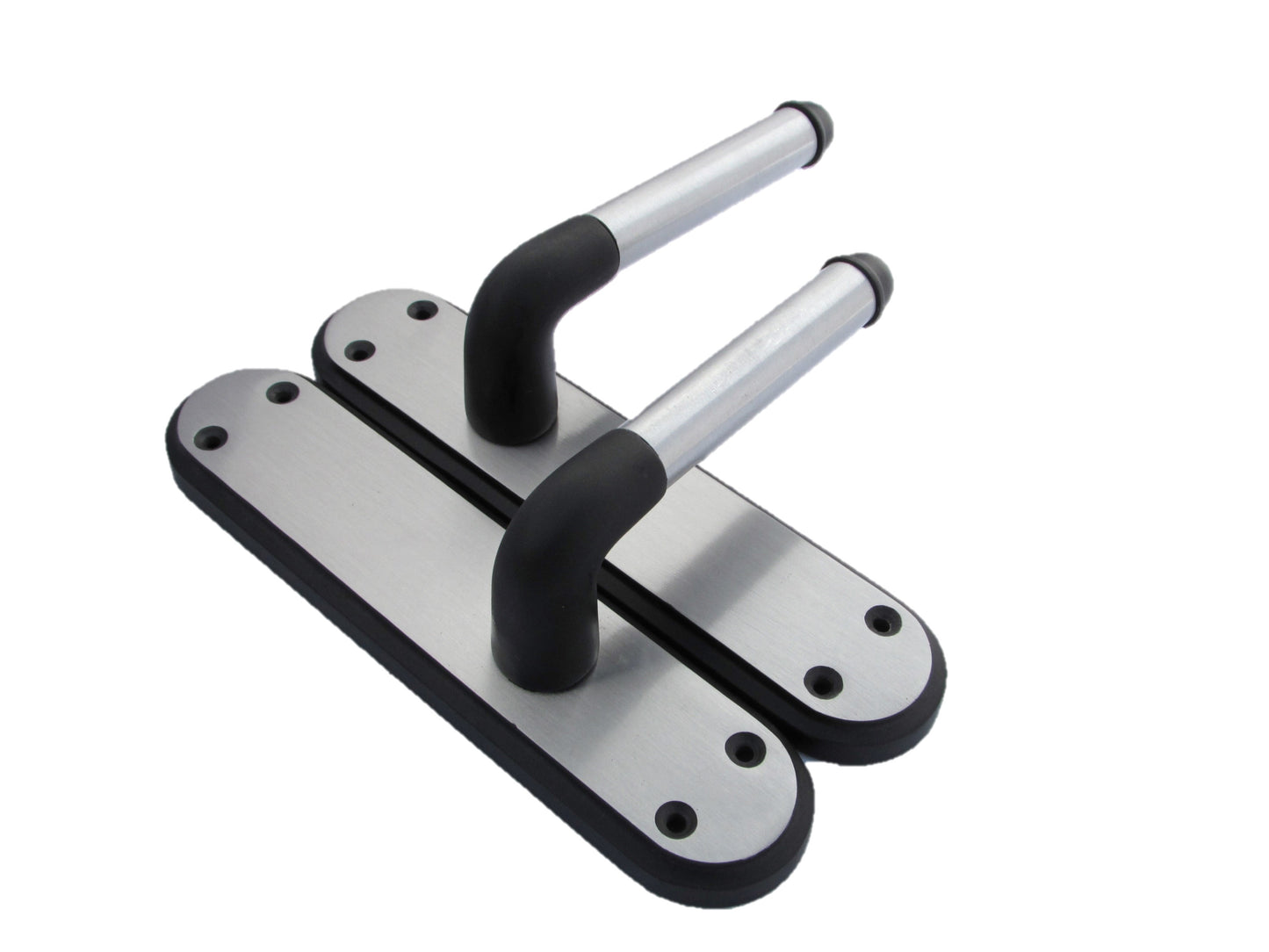 Marina Door Handle Two Tone Latch Lever - Matt Black and Satin