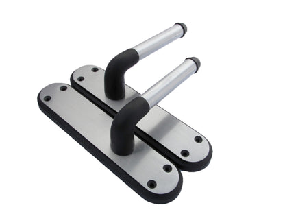 Marina Door Handle Two Tone Latch Lever - Matt Black and Satin