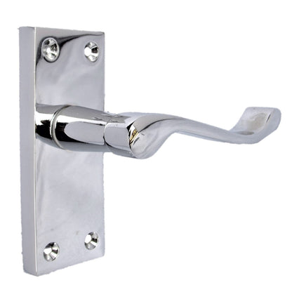Door Handles Victorian Scroll Lever Latch - Chrome Pack 118 x 40mm