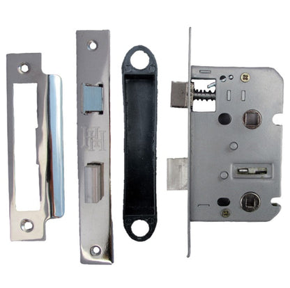 London Astrid Twist Door Handle Polished Chrome Bathroom Handles with Lock