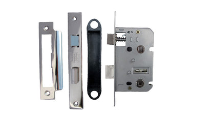 Bathroom Mortice Lock Nickel Sashlock 3" 76mm Bolt Through Reversible Bath Door