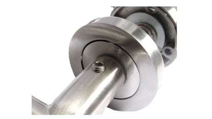 Door Handles T Bar Straight Lever on Rose Thumb turn & Lock & Hinges - Satin