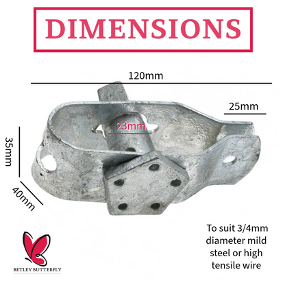 Tendeur de fil de clôture Radisseur 2/5/10 en acier galvanisé 120 mm à cliquet