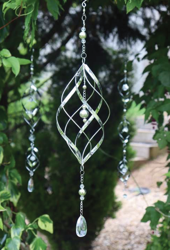 Stainless Steel Spiral Wind Spinner Single/Double/Triple Outdoor Kinetic Hanging Metal Garden Ornament
