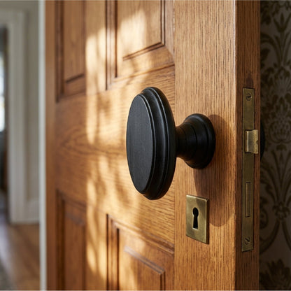 Marketplace JPG companion for Black Wooden Mortice Door Knob Set, Oval Door Handles