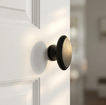 Black Wooden Mortice Door Knob Set, Oval Door Handles with Black Finish