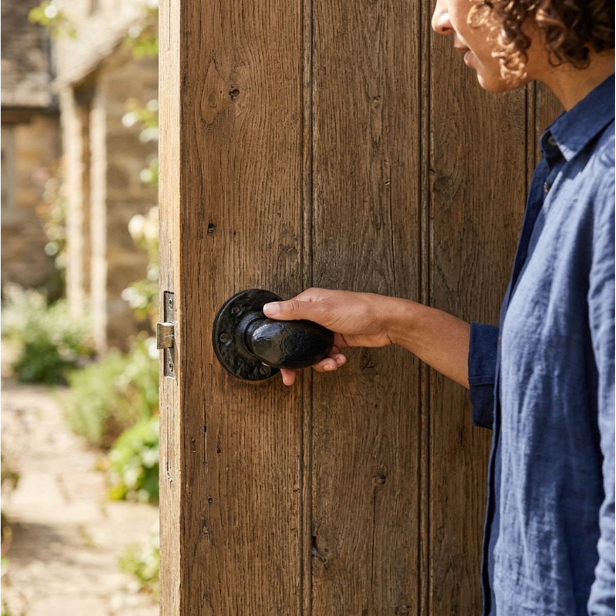 Marketplace JPG companion for Antique Black Oval Mortice Door Knob Set, Cast Iron Traditional Rustic Door Handles