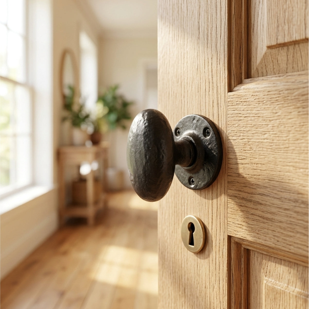 Marketplace JPG companion for Antique Black Oval Mortice Door Knob Set, Cast Iron Traditional Rustic Door Handles