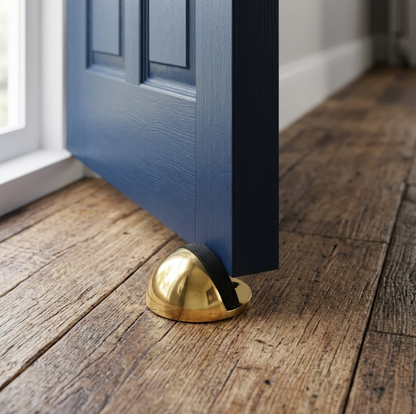 Oval Door Stop Brass Floor Mounted Rubber Doorstop to protect Walls
