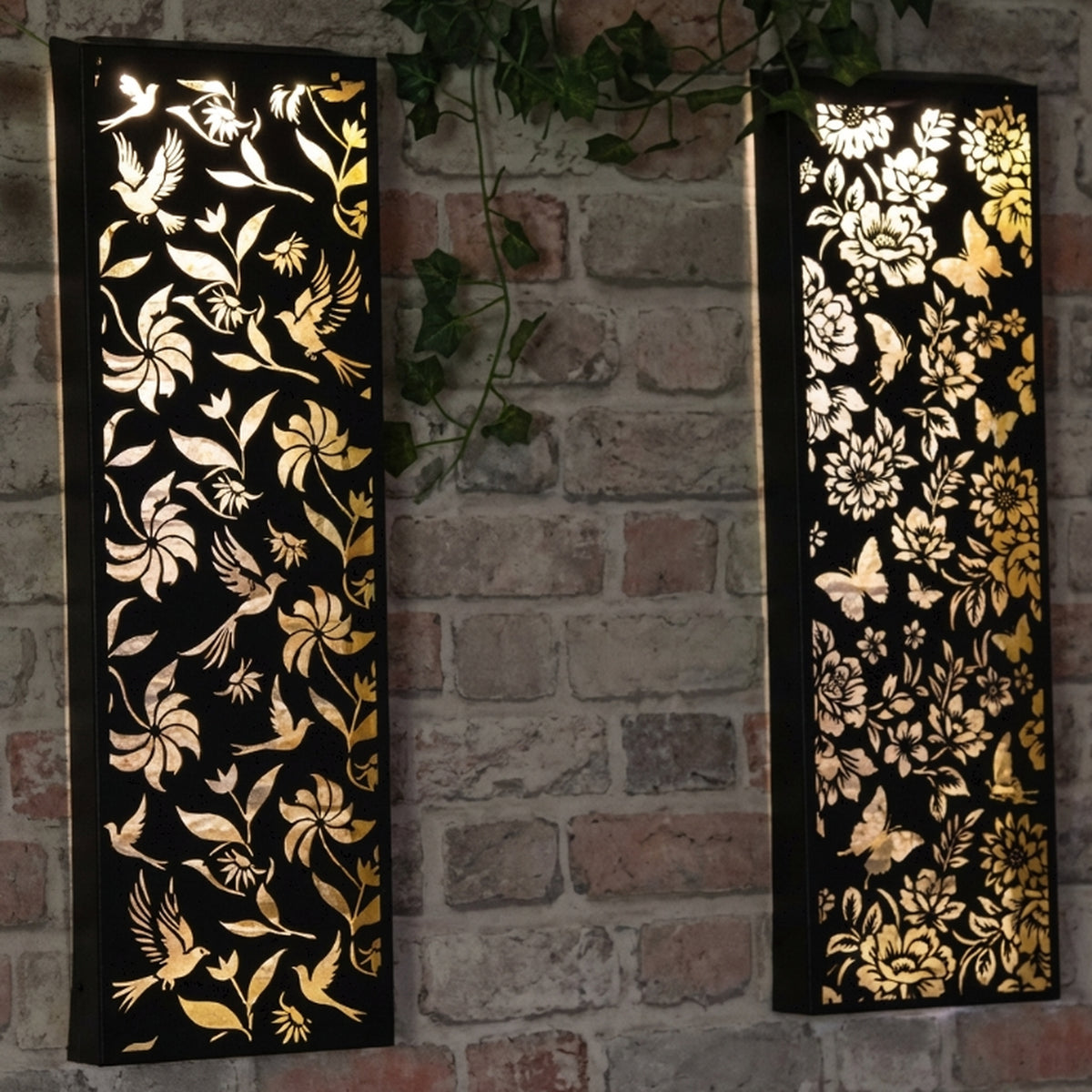 Tesco JPG version for Metal Solar Wall Panel Butterfly Flowers or Birds Pattern Design