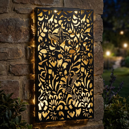 Tesco JPG version for Metal Hummingbird Solar Wall Panel Large/Small - 20cm x 60cm x 5cm