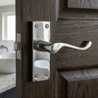 Door Handles Victorian Scroll Lever Latch - Chrome Pack 118 x 40mm