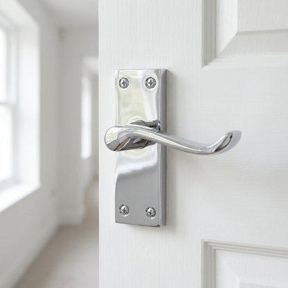 Multipack Victorian Scroll Latch Door Handle - Chrome 1-8 Pairs - 118mm