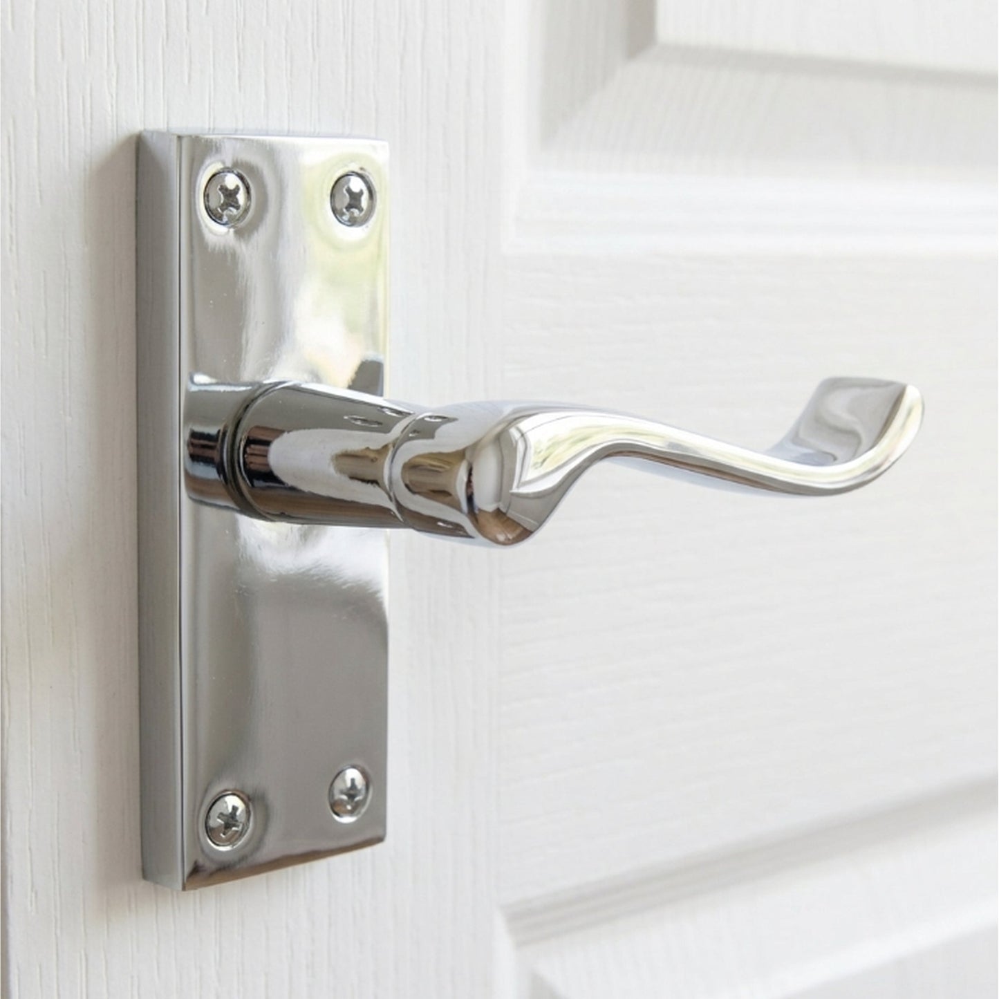 Marketplace JPG companion for Door Handles Victorian Scroll Lever Latch - Chrome Pack 118 X 40mm