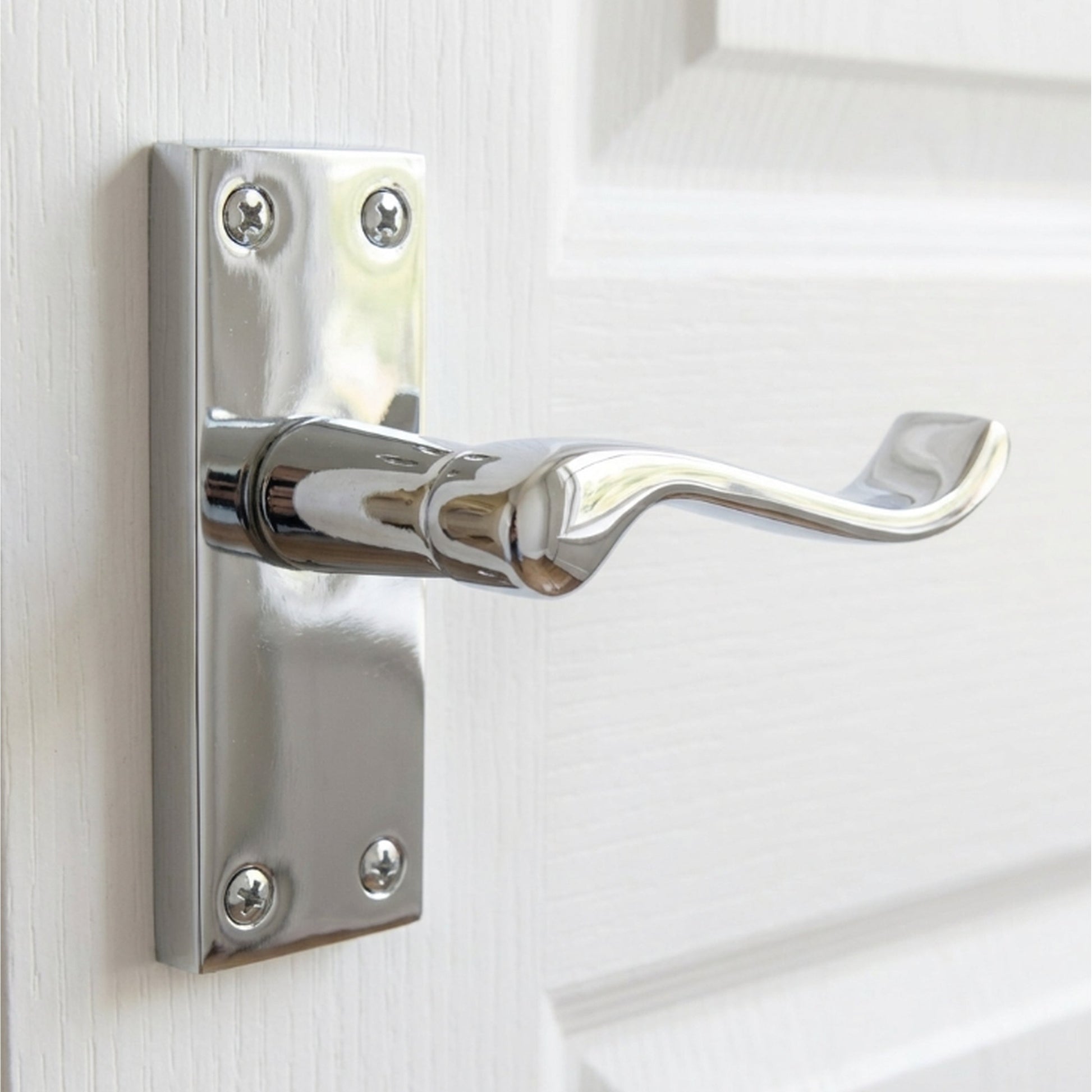 Marketplace JPG companion for Door Handles Victorian Scroll Lever Latch - Chrome Pack Hinges 118 X 40mm