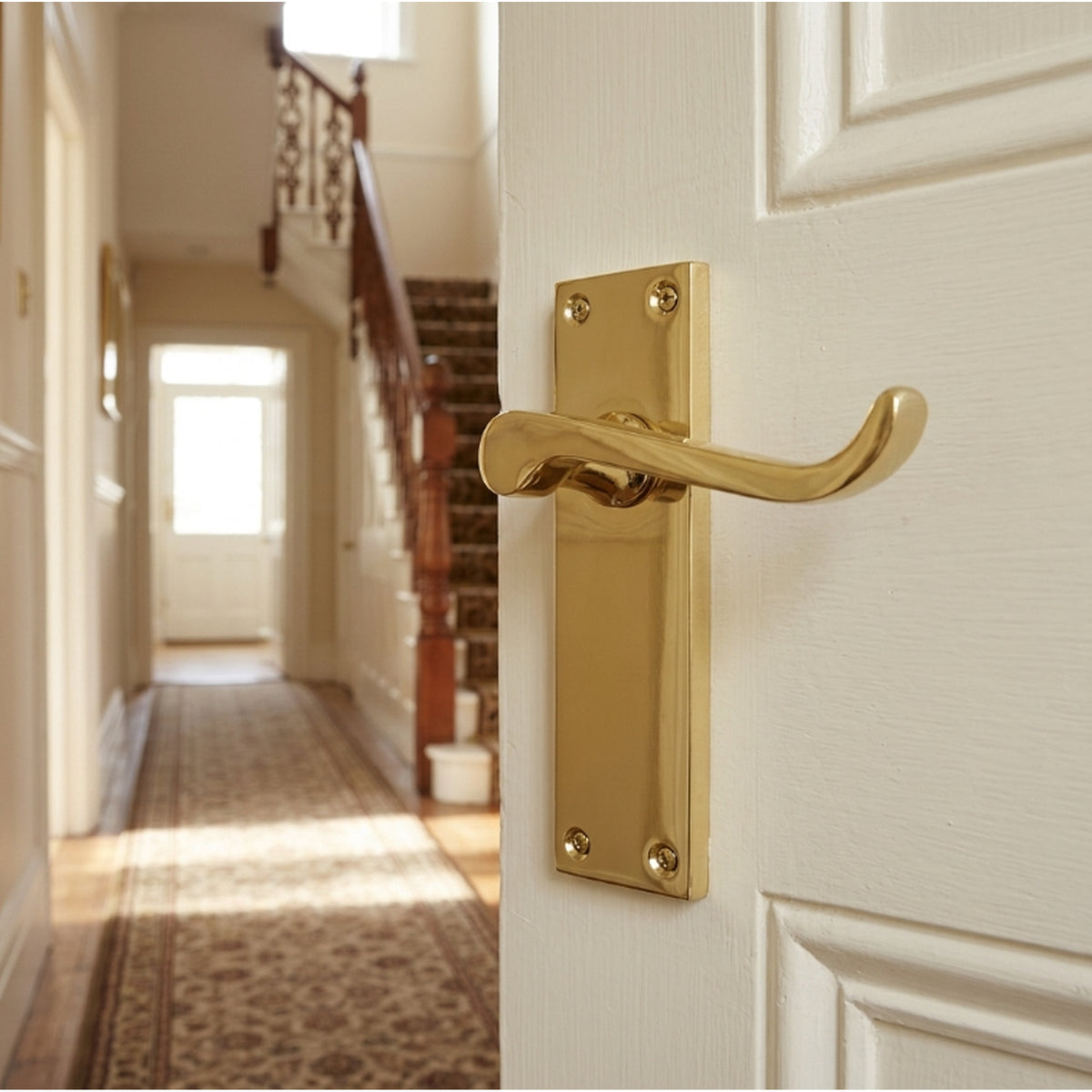 Marketplace JPG companion for Multipack Door Handle Modern Victorian Scroll Handles 150mm Latch - Brass 1-8 Pairs