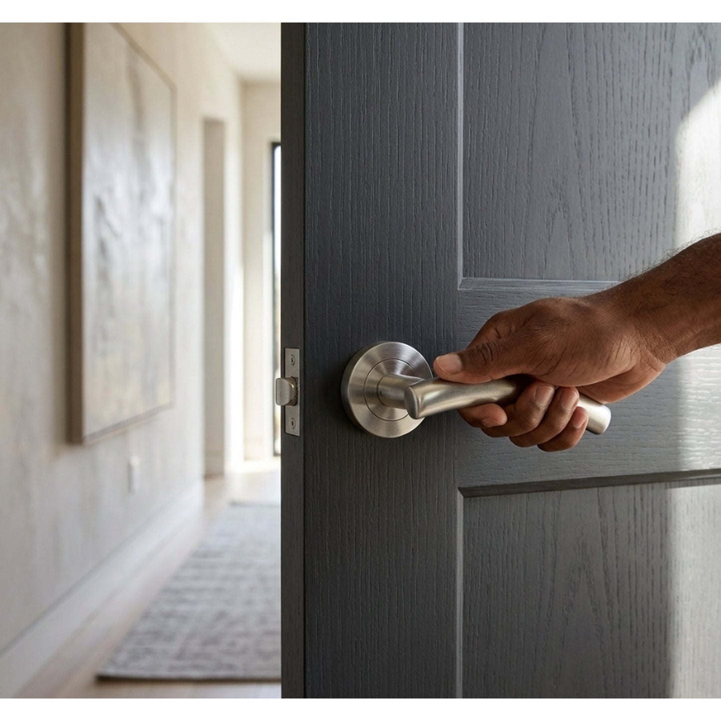 Marketplace JPG companion for Multipack Arched Lever Door Handles on Round Rose - Satin 134mm - 10mm