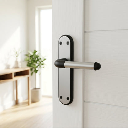 Marketplace JPG companion for Marina Door Handle Two Tone Latch Lever - Matt Black and Satin