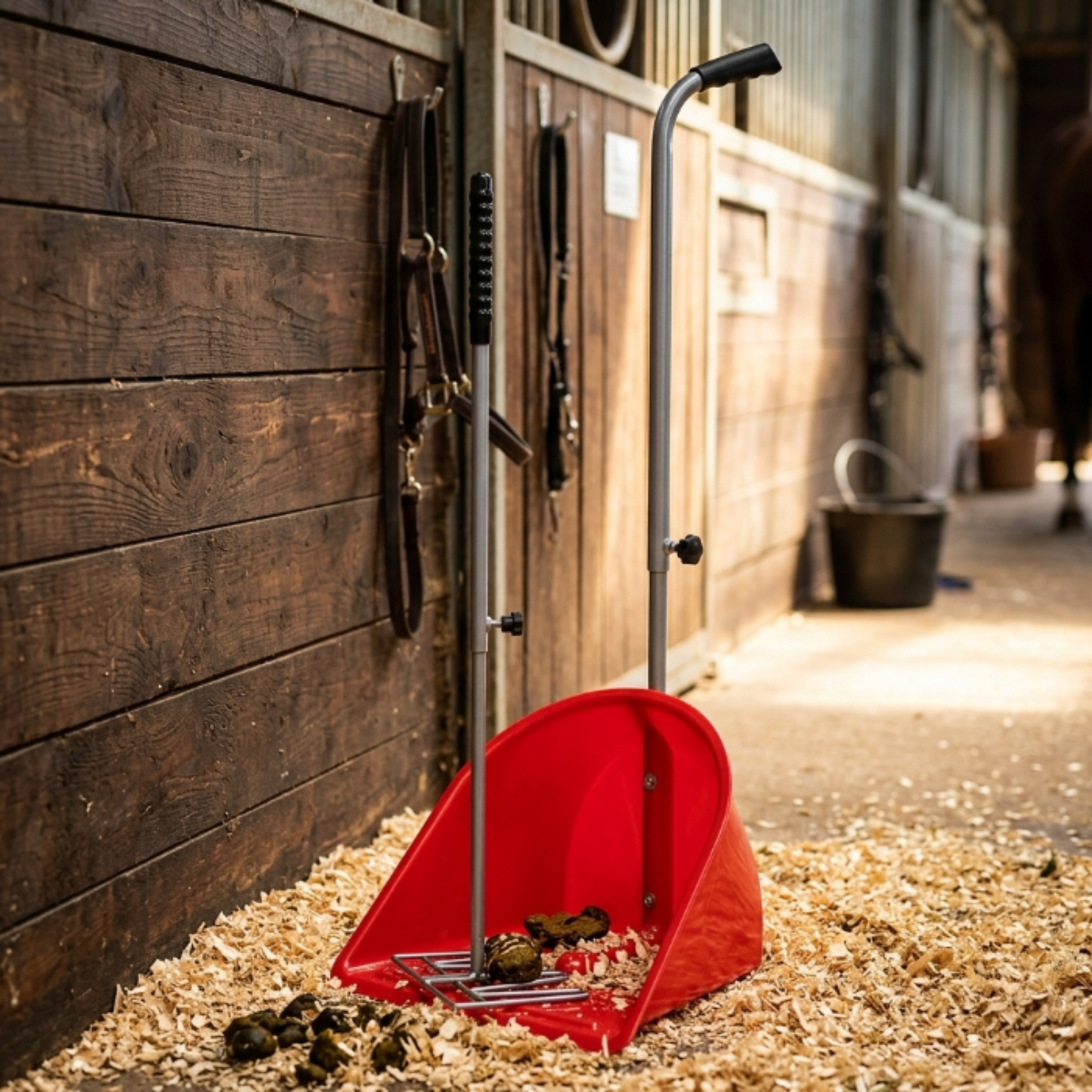 Perry Equestrian Muck Grabber Horse Manure Scoop with Retractable Handles - 455mm