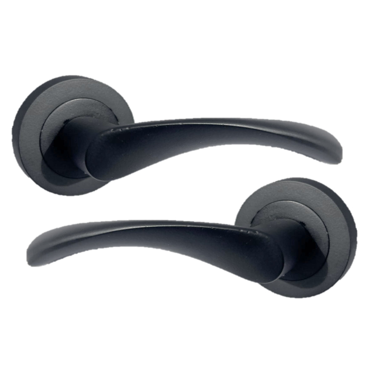 Marketplace JPG companion for Astrid Door Handles Latch Twist Lever on Rose - Matt Black Latch Hinges 120mm - 50mm